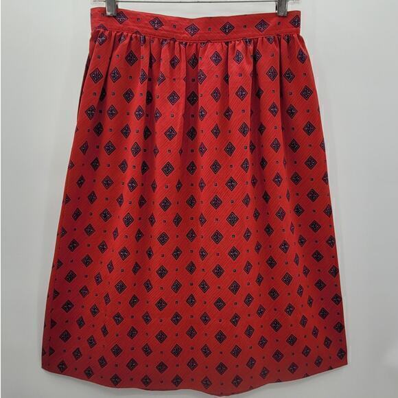 Country Sophisticate by Pendleton Vintage Red Geometric Midi Straight Skirt - Picture 3 of 10